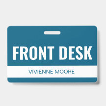 Simple Custom Hotel Front Desk Staff Employee ID