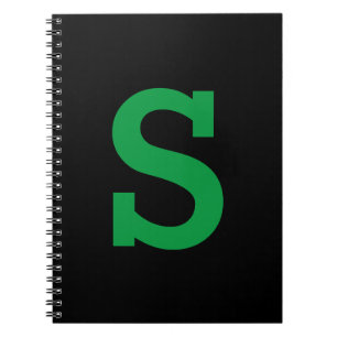 Simple Custom Initial Letter Solid Colour Notebook