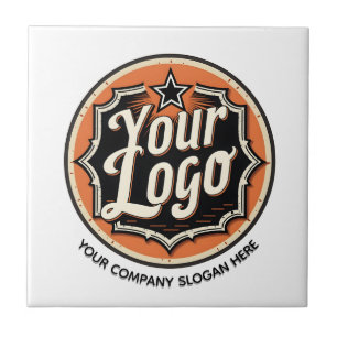 Simple Custom Logo and Text Business Ceramic Tile