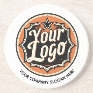 Simple Custom Logo and Text Business Coaster