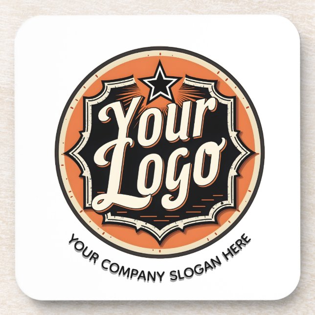 Simple Custom Logo and Text Business Coaster (Front)