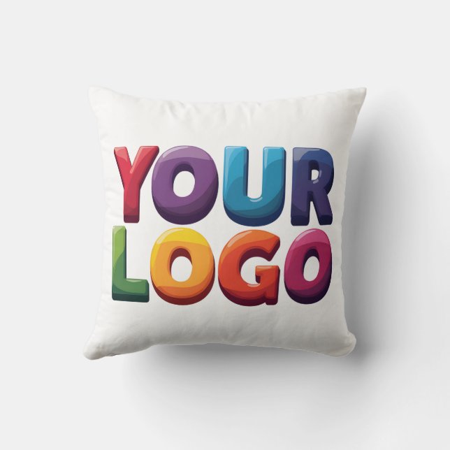 Simple Custom Logo and Text Business Cushion (Back)