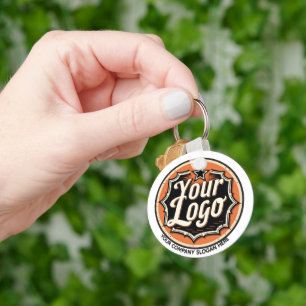 Simple Custom Logo and Text Business Key Ring