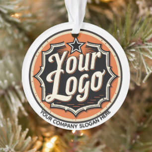 Simple Custom Logo and Text Business Ornament