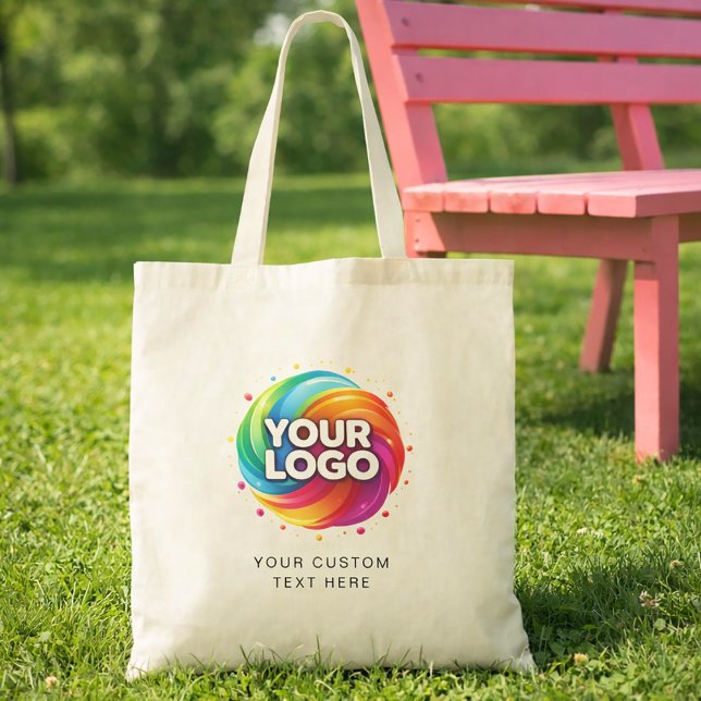 Simple Custom Logo and Text Business Tote Bag (Creator Uploaded)
