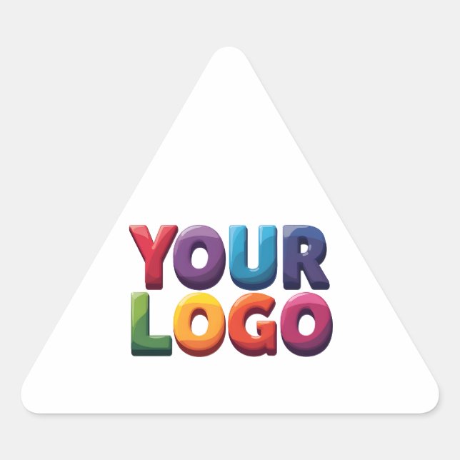 Simple Custom Logo and Text Business Triangle Sticker (Front)
