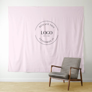 Simple Custom Logo backdrop Company branding Tapestry