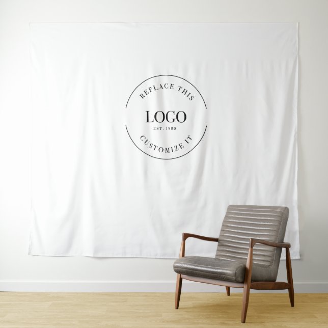 Simple Custom Logo backdrop Company branding Tapestry (In Situ (Horizontal))