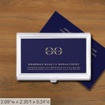 Simple Custom Logo  Business Card Holder<br><div class="desc">Elevate your networking game with this simple, sleek, and professional business card case. The navy blue background features your logo, company name, address, contact information and website in classic golden typography in the lower thirds add a touch of sophistication to your business interactions. Stay organised and make a lasting impression...</div>