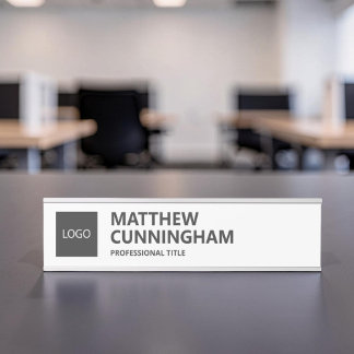 Simple Custom Logo Employee Name Job Title Door Sign