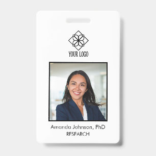 Simple Custom Logo Employee Photo ID  Badge