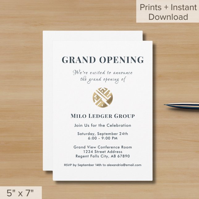 Simple Custom Logo Grand Opening Invitation (Creator Uploaded)
