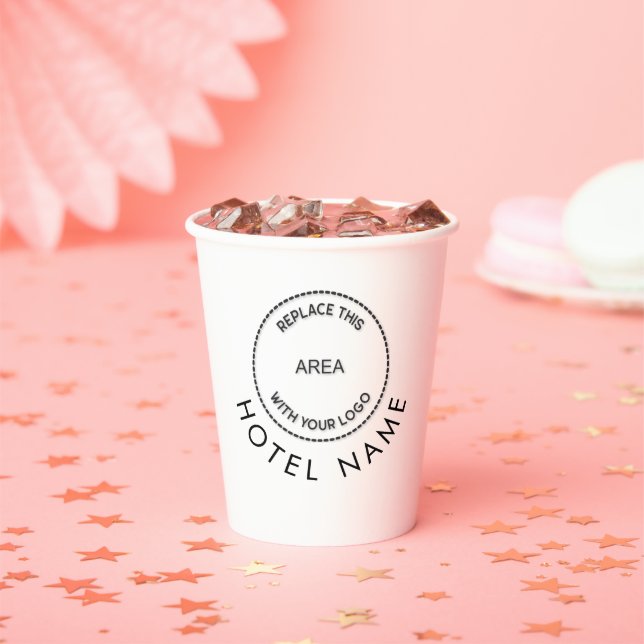 Simple Custom Logo Hotel Name Any Colour  Paper Cups (Insitu)