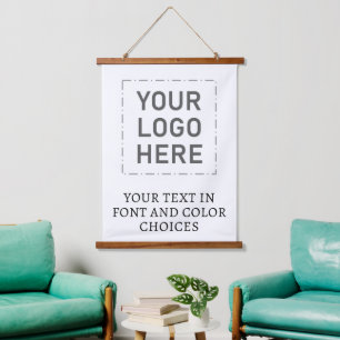 Simple Custom Logo Personalised Hanging Tapestry