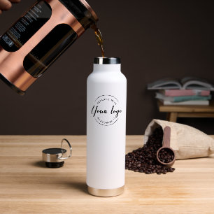 Simple Custom logo QR code Website Promo Water Bottle