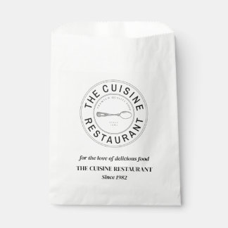 Simple Custom Logo Restaurant Bakery Food Paper  Favour Bag