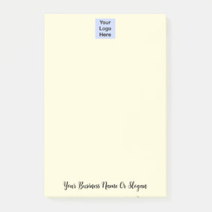 Simple Custom Logo Small Business Light Yellow Post-it Notes