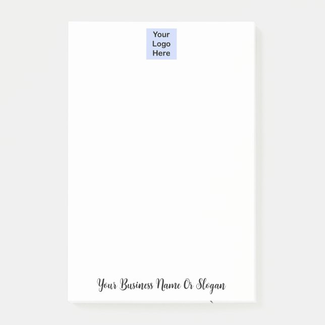 Simple Custom Logo Small Business White Post-it Notes (Front)
