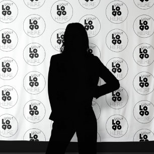 Simple Custom Logo Step and Repeat Photo Backdrop Tapestry