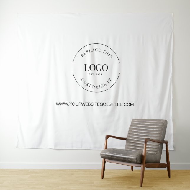 Simple Custom Logo website Company backdrop Tapestry (In Situ (Horizontal))