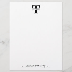 Simple Custom Monogram Personalised  Letterhead