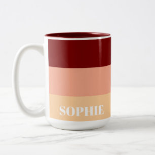 Simple Custom Name Modern Stylish Minimal Tea Two-Tone Coffee Mug