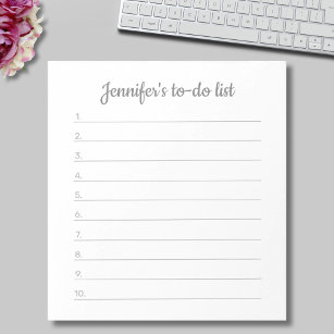 Simple Custom Name Personalised To-Do List Notepad