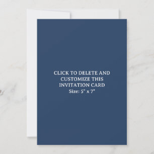 Simple Custom Navy Blue 5" x 7" Flat Invitation