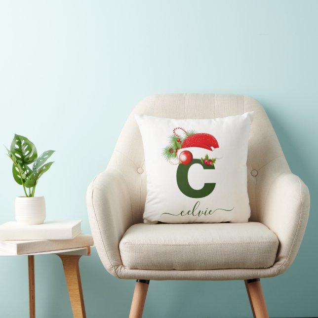 Simple Custom Personalised Monogram Christmas Cushion (Chair)