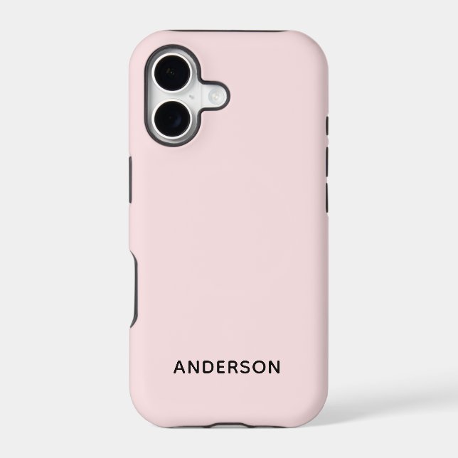Simple Custom Personalised Pastel Pink  (Back)