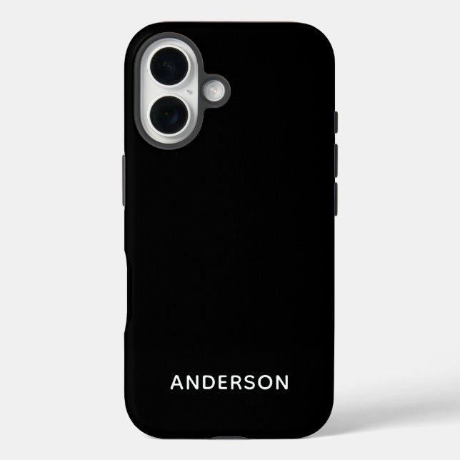 Simple Custom Personalized Black Case-Mate iPhone Case (Back)