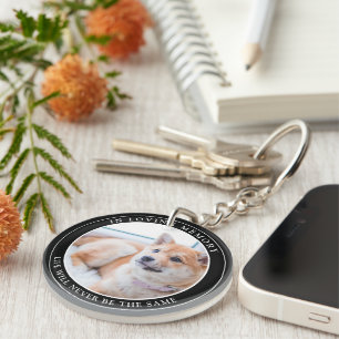 Simple Custom Pet Memorial Photo Key Ring