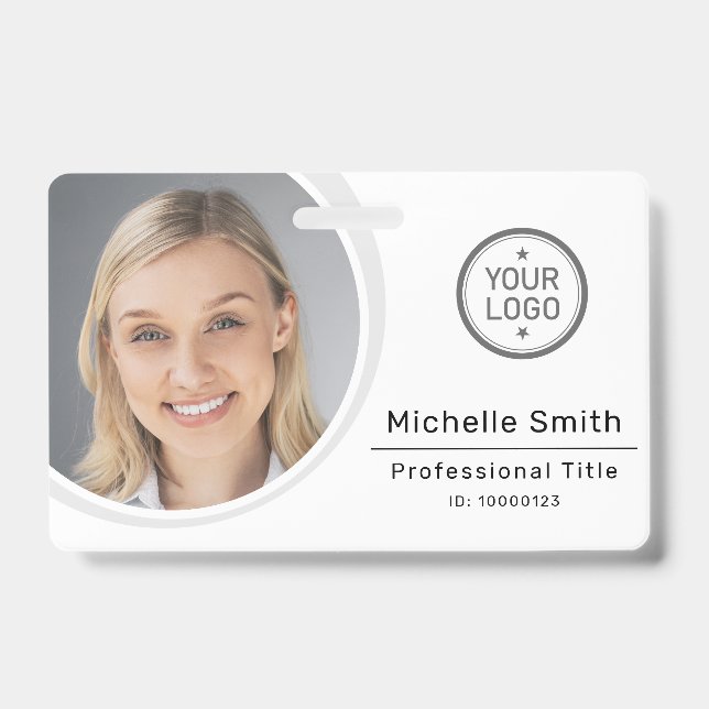Simple custom photo and name employee badge ID badge (Front)