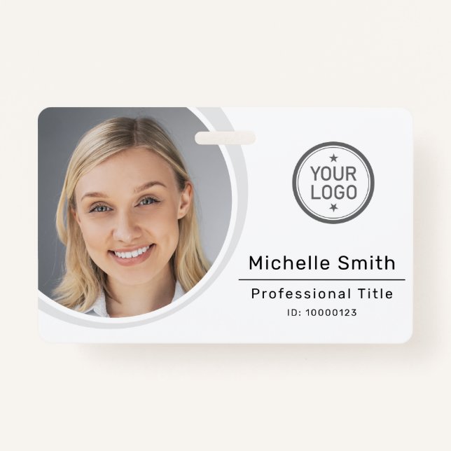 Simple custom photo and name employee badge ID badge (Front)