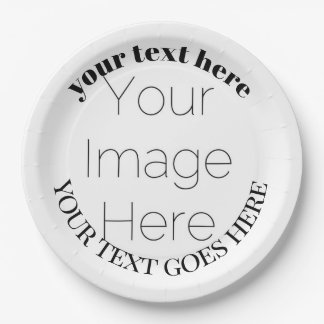 simple custom photo create your own Paper Napkin Plate