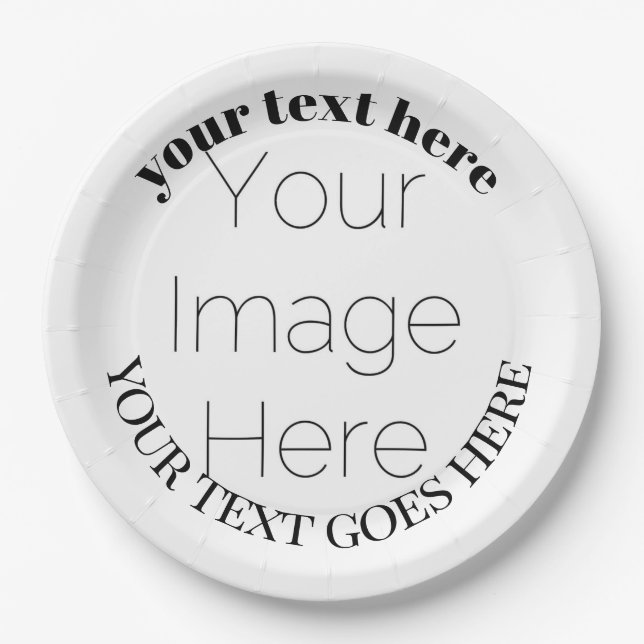 simple custom photo create your own Paper Napkin Plate (Front)