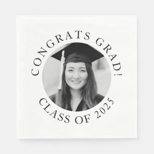 Simple Custom Photo Graduation Class Party  Napkin