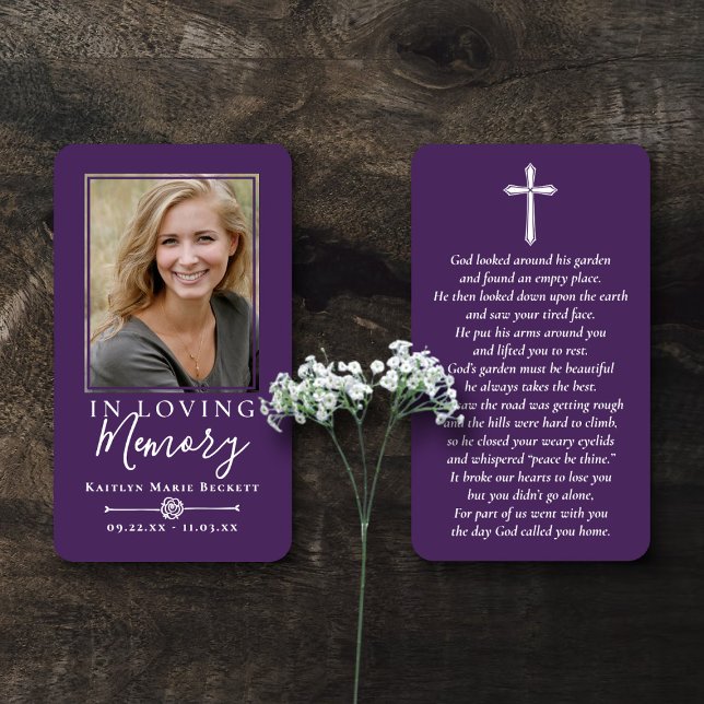 Simple Custom Photo Holy Cross Memorial Cards (Creator Uploaded)