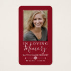 Simple Custom Photo Holy Dove Memorial Cards