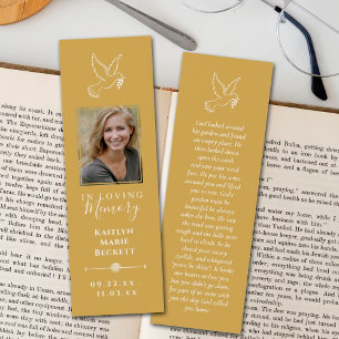 Simple Custom Photo Laminated Memorial Bookmarks