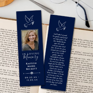 Simple Custom Photo Laminated Memorial Bookmarks