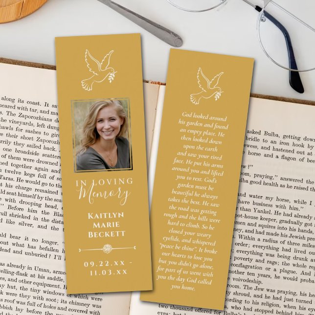 Simple Custom Photo Laminated Memorial Bookmarks (Creator Uploaded)