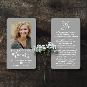 Simple Custom Photo Laminated Memorial Cards
