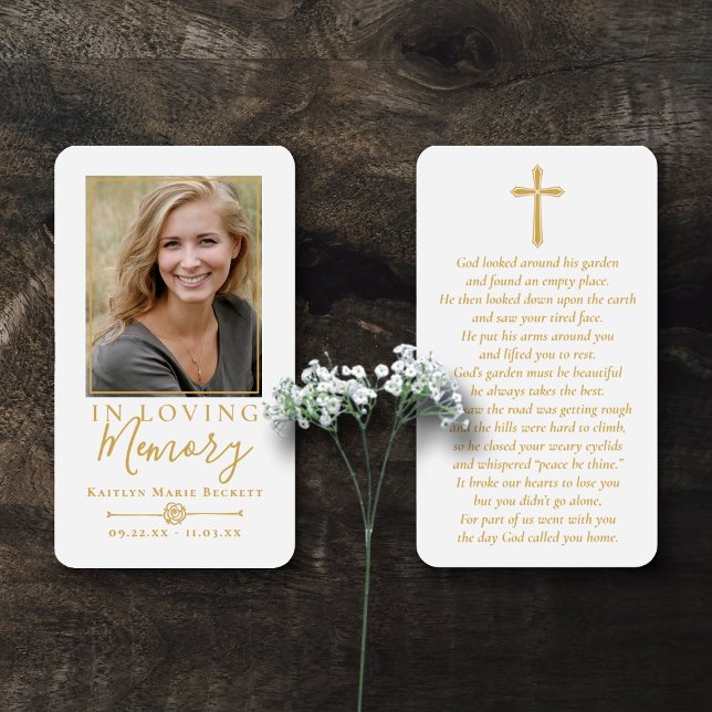 Simple Custom Photo Laminated Memorial Cards (Creator Uploaded)