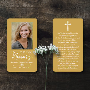 Simple Custom Photo Laminated Memorial Cards