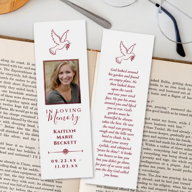 Simple Custom Photo Memorial Bookmarks (Creator Uploaded)
