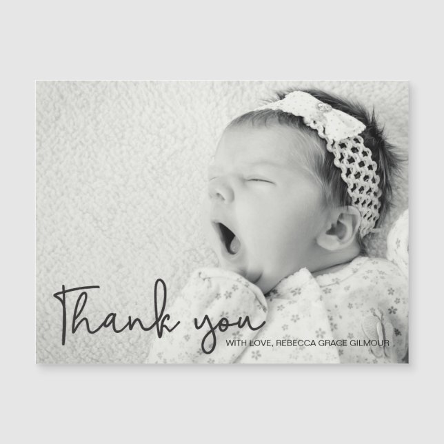 Simple Custom Photo Thank You From Baby Girl (Front)