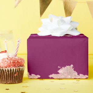 simple custom pink purple sparkle add you name let wrapping paper