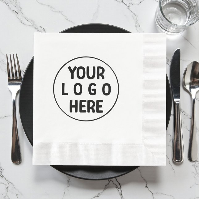 Simple Custom Professional Your Logo Here Napkins (Creator Uploaded)
