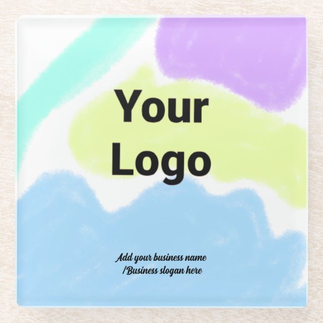 Simple custom QR code add you name logo Classic Ro Glass Coaster (Front)